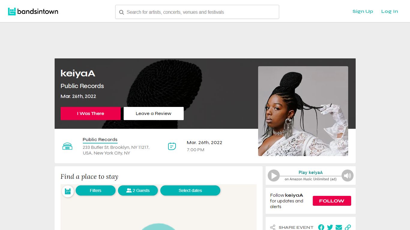 Bandsintown | keiyaA Tickets - Public Records, Mar 26, 2022