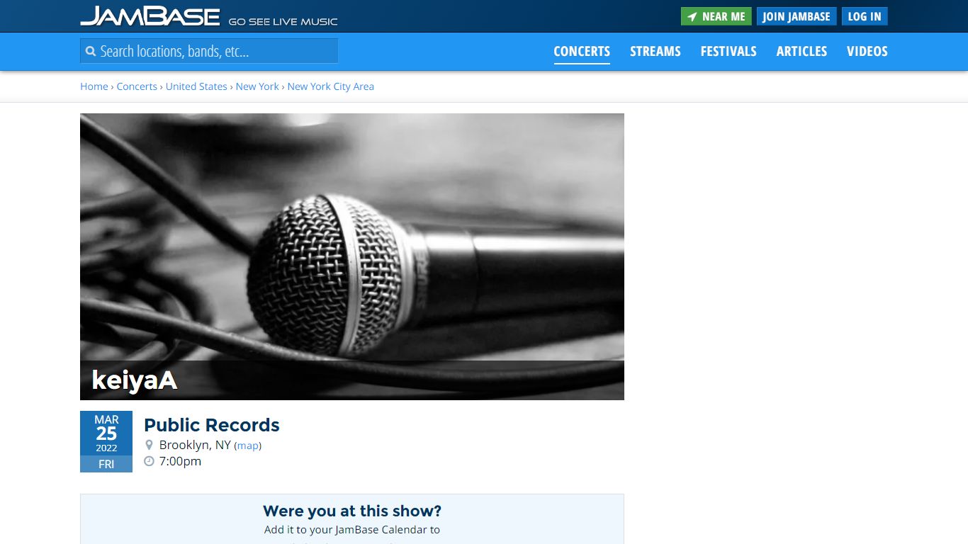 keiyaA Tour Tickets - Brooklyn, NY - Mar 25, 2022 - Public Records